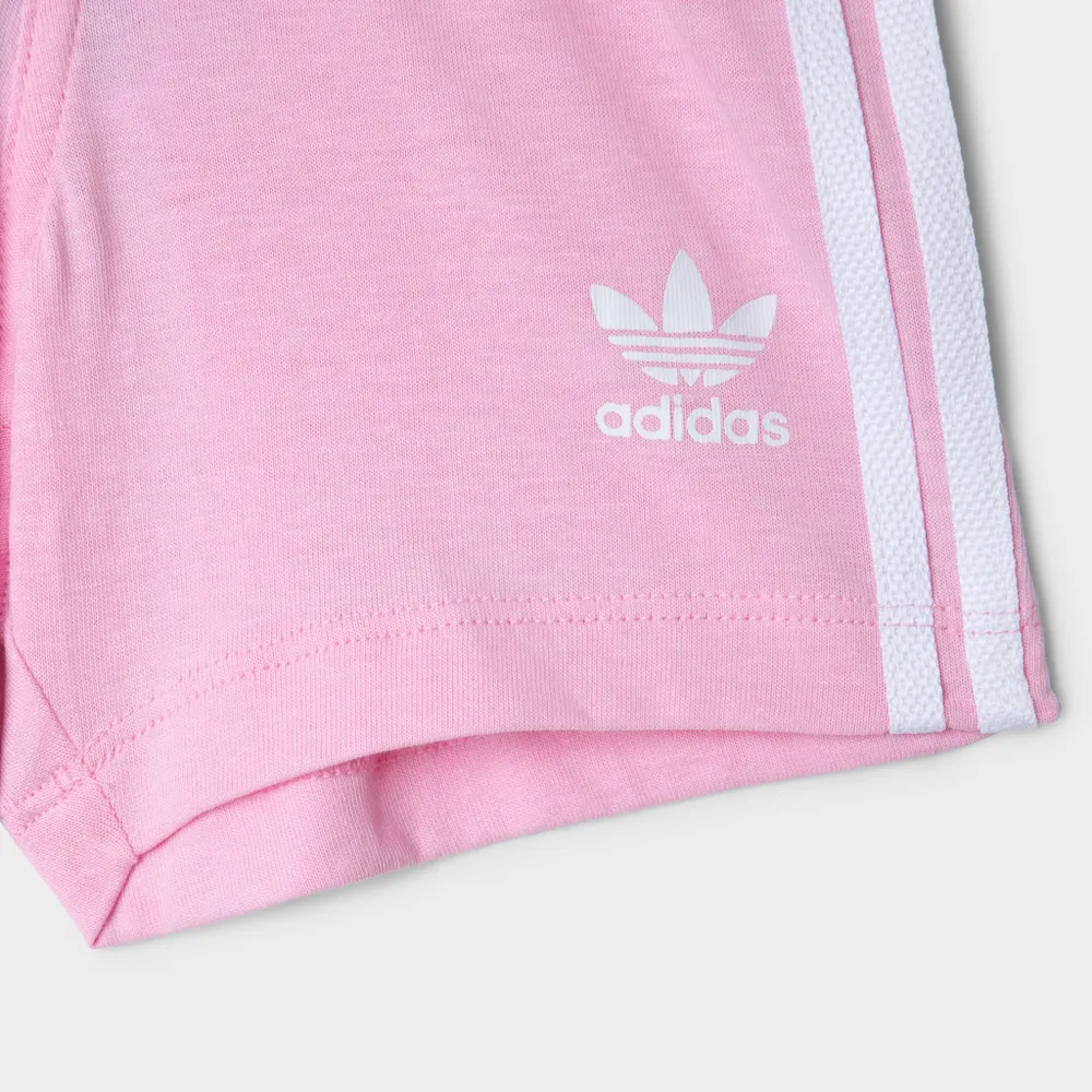 adidas Originals Infants’ Trefoil Shorts and T-shirt Set White / True Pink