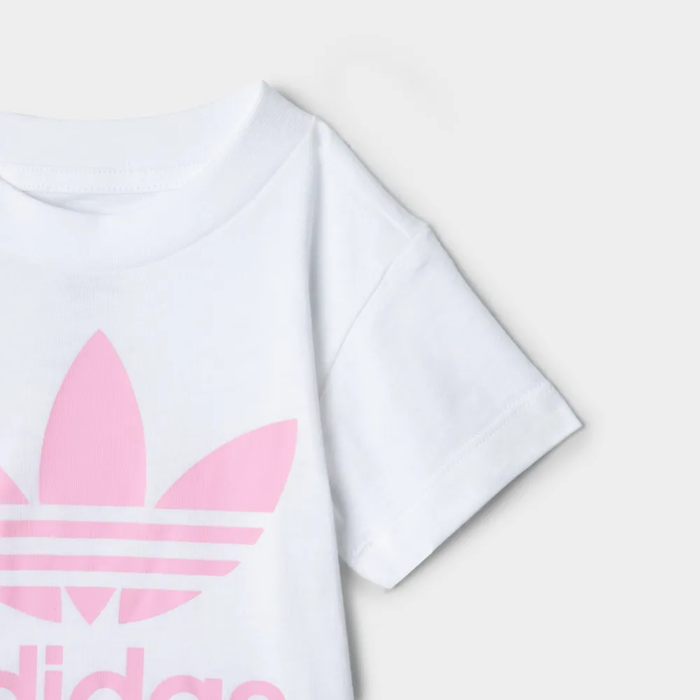 Adidas Originals Infants' Trefoil Shorts and T-shirt Set White / True Pink  | Bramalea City Centre