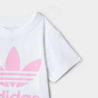 adidas Originals Infants’ Trefoil Shorts and T-shirt Set White / True Pink