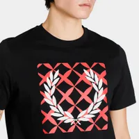 Fred Perry Cross Stitch Printed T-shirt / Black