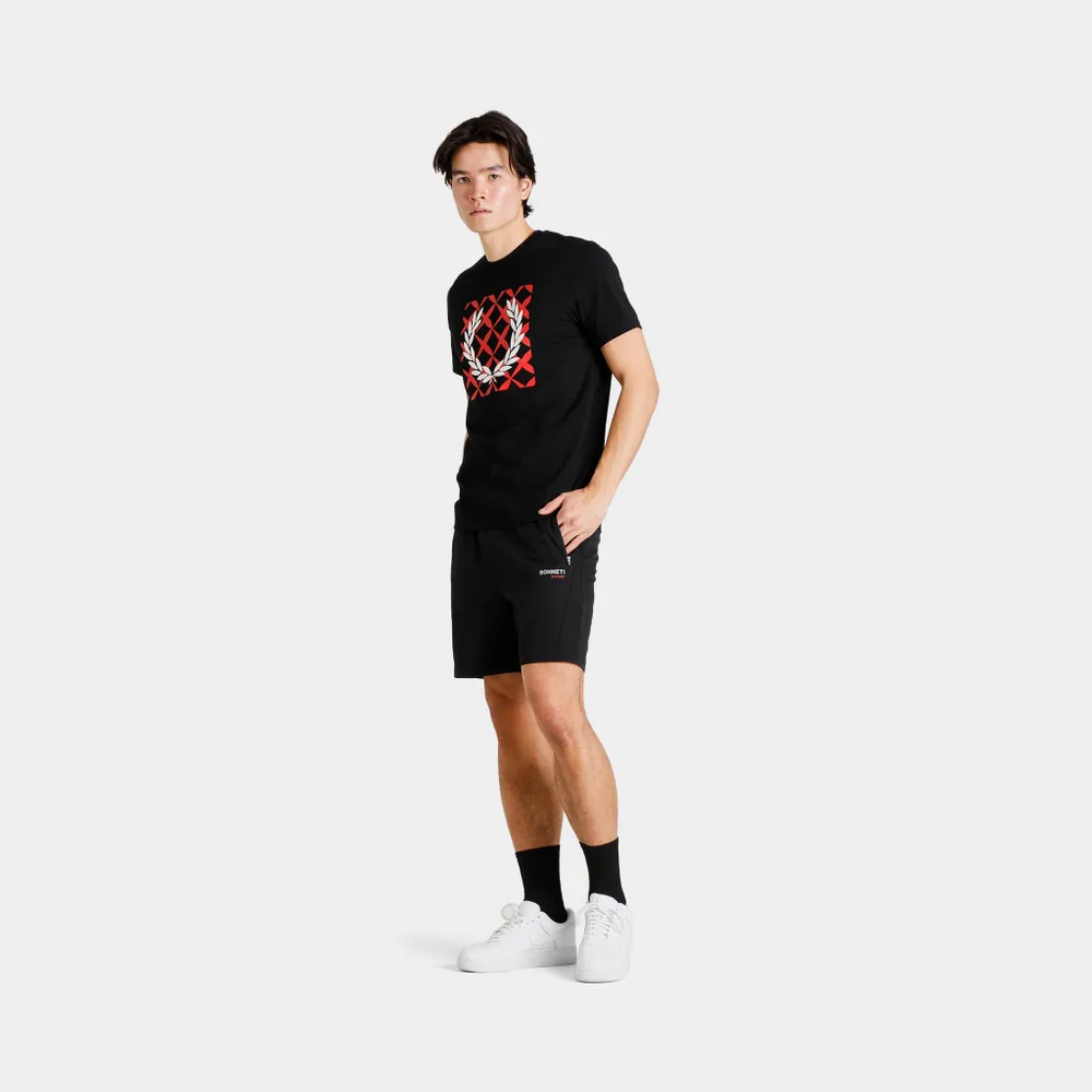 Fred Perry Cross Stitch Printed T-shirt / Black