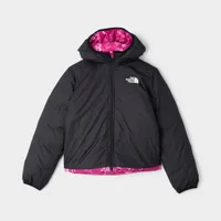 The North Face Child Girls’ Printed Reversible Down Hooded Jacket / Fuschia Pink Spray Dye