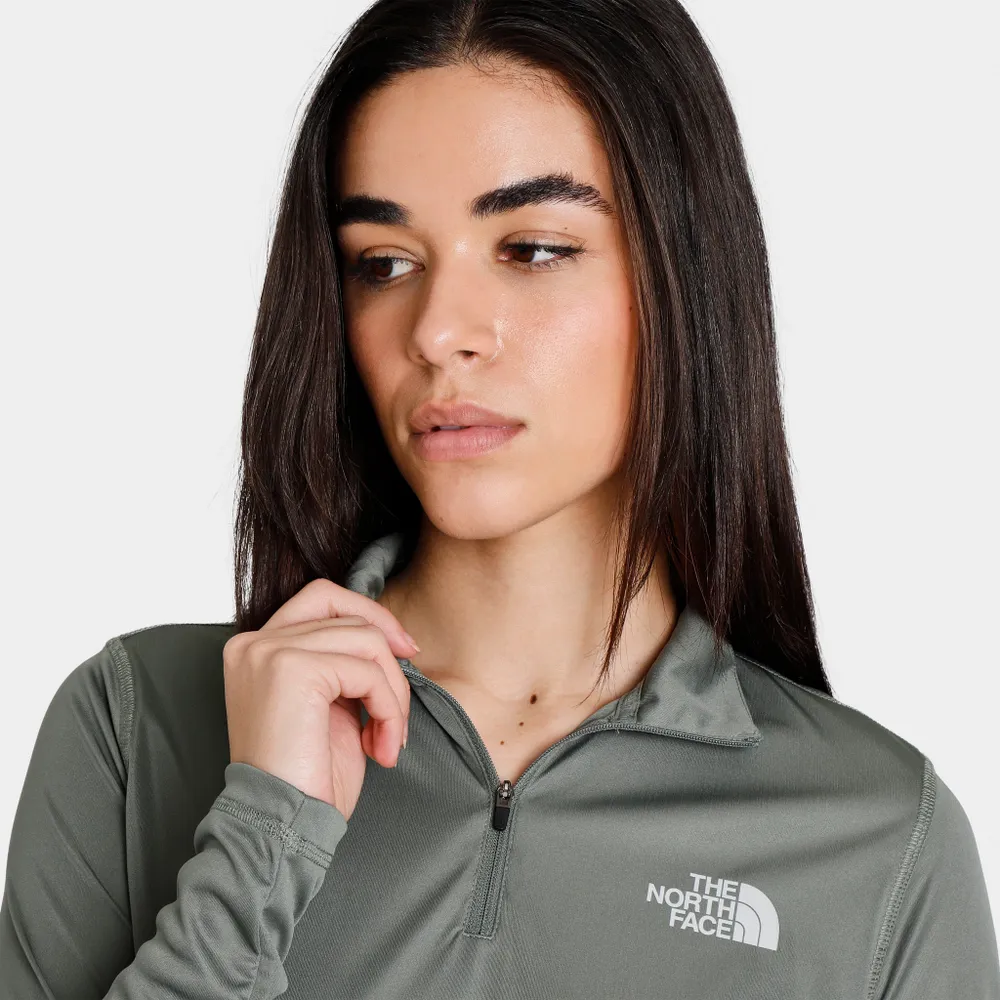 The North Face Women's Graphic Performance Quarter Zip / Agave Green