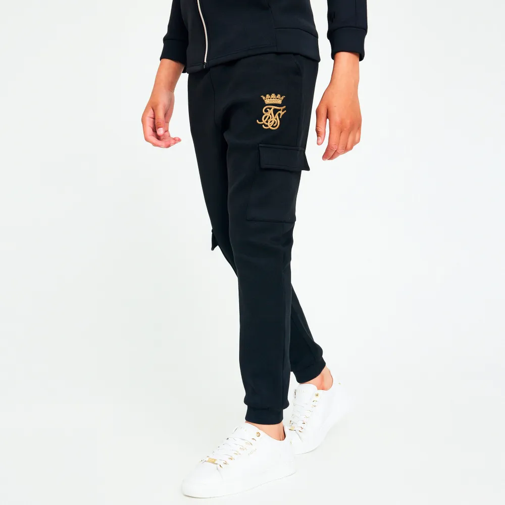 SikSilk Girls Black Essentials Cuffed Jogger