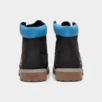 Timberland Juniors’ 6-Inch Premium Waterproof Boot / Black Nubuck With Blue