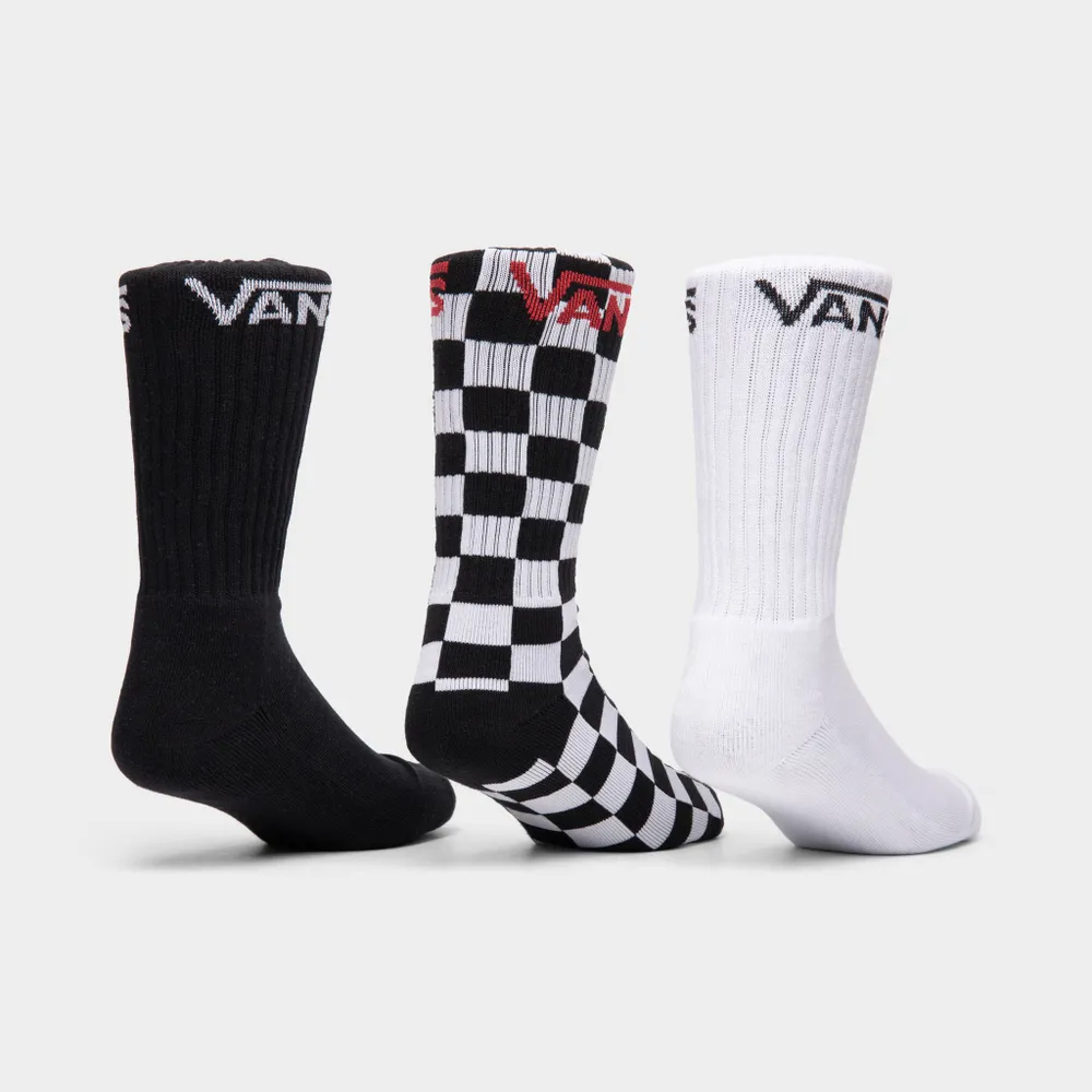Vans Classic Crew Socks 6.5-9 (3 Pack) Black / Checkerboard