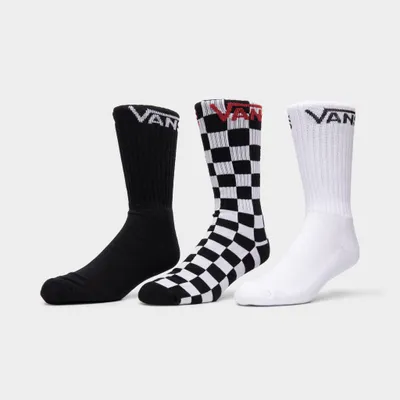 Vans Classic Crew Socks 9.5-13 (3 Pack) Black / Checkerboard