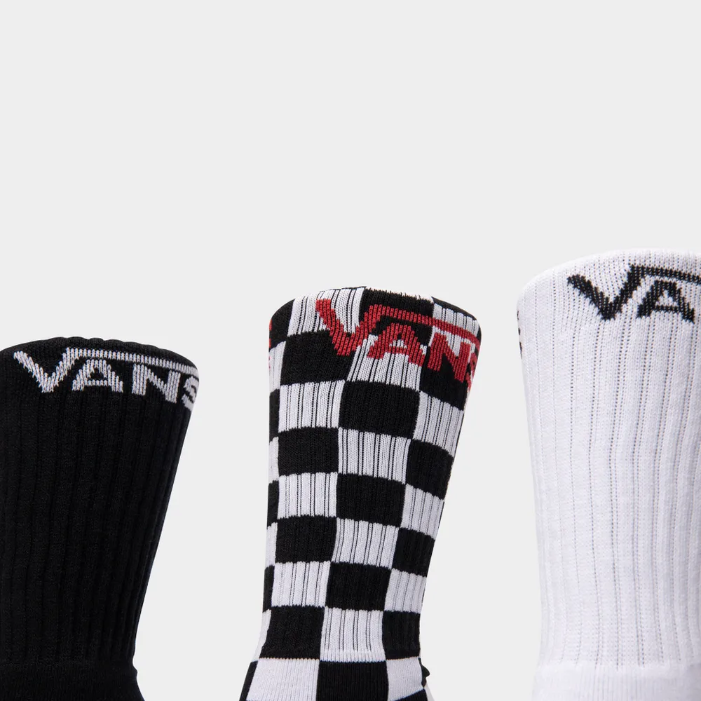 Vans Classic Crew Socks 9.5-13 (3 Pack) Black / Checkerboard