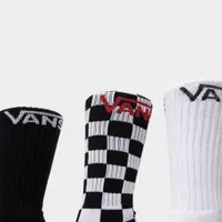 Vans Classic Crew Socks 9.5-13 (3 Pack) Black / Checkerboard