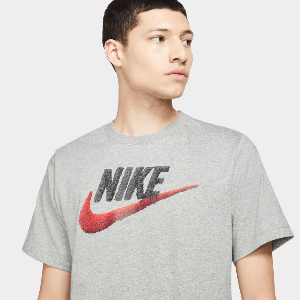 Nike Sportswear Brand Mark T-shirt Dark Grey Heather / Black - Habanero Red