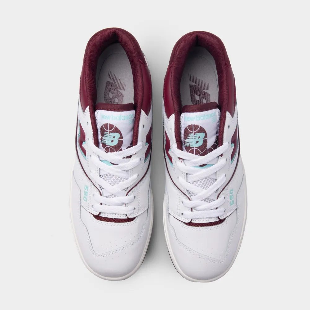 New Balance BB550WBG White / Burgundy - Blue