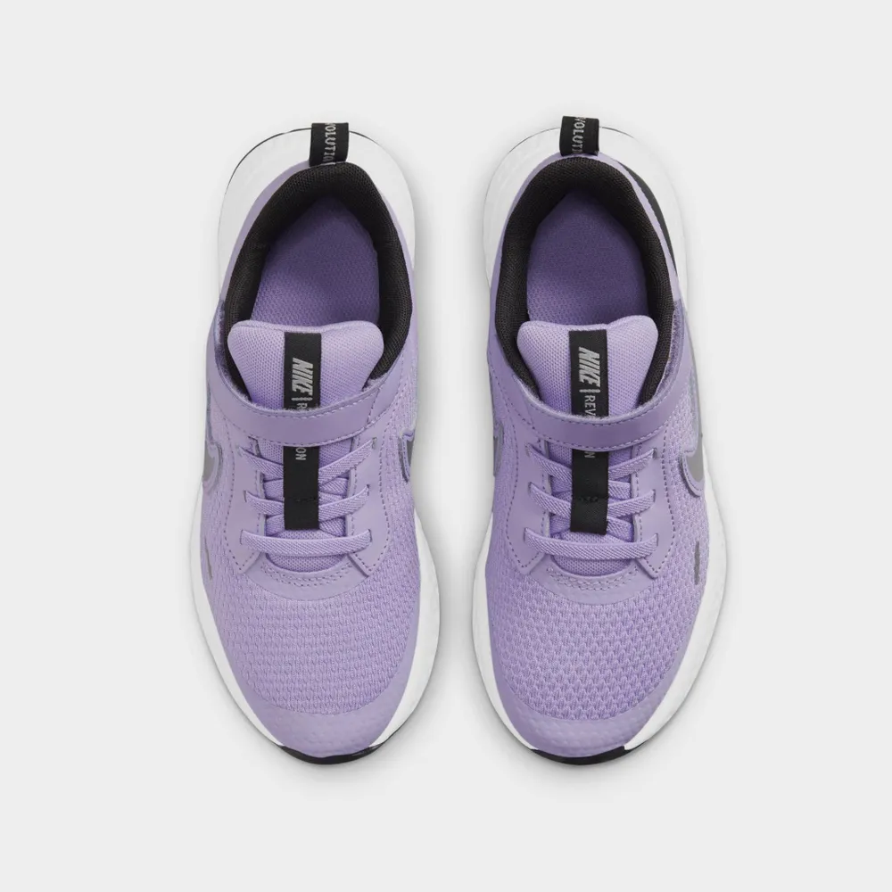 Nike Revolution 5 PS Lilac / Metallic Silver - Dark Smoke Grey