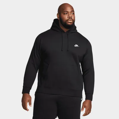 Nike Sportswear Club Fleece Embroidered Pullover Hoodie Black / - White