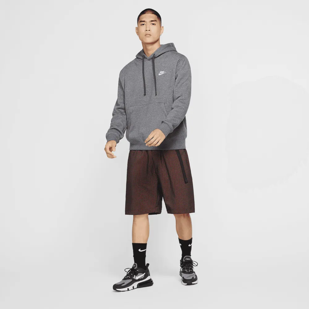 Nike Sportswear Club Fleece Pullover Hoodie Charcoal Heather / Anthracite - White