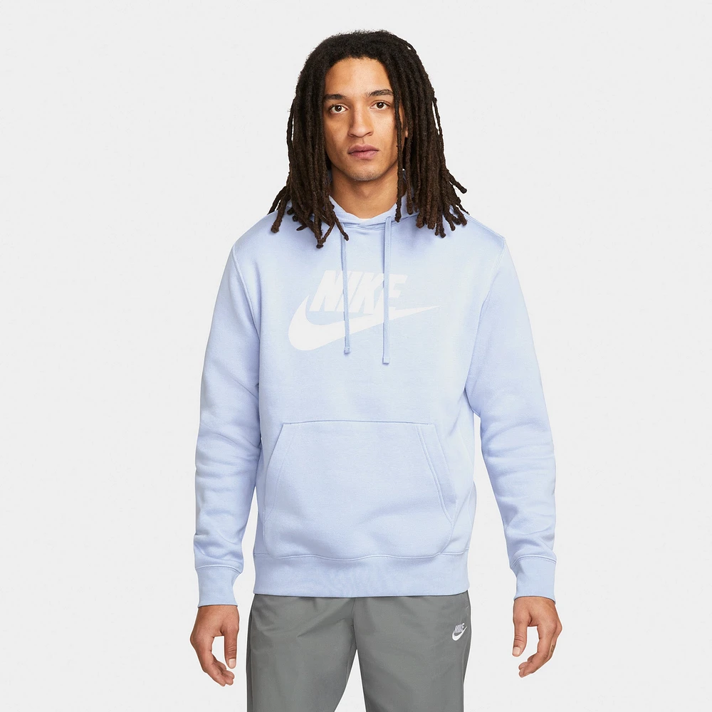 Nike Sportswear Club Fleece Graphic Pullover Hoodie Light Marine / - White