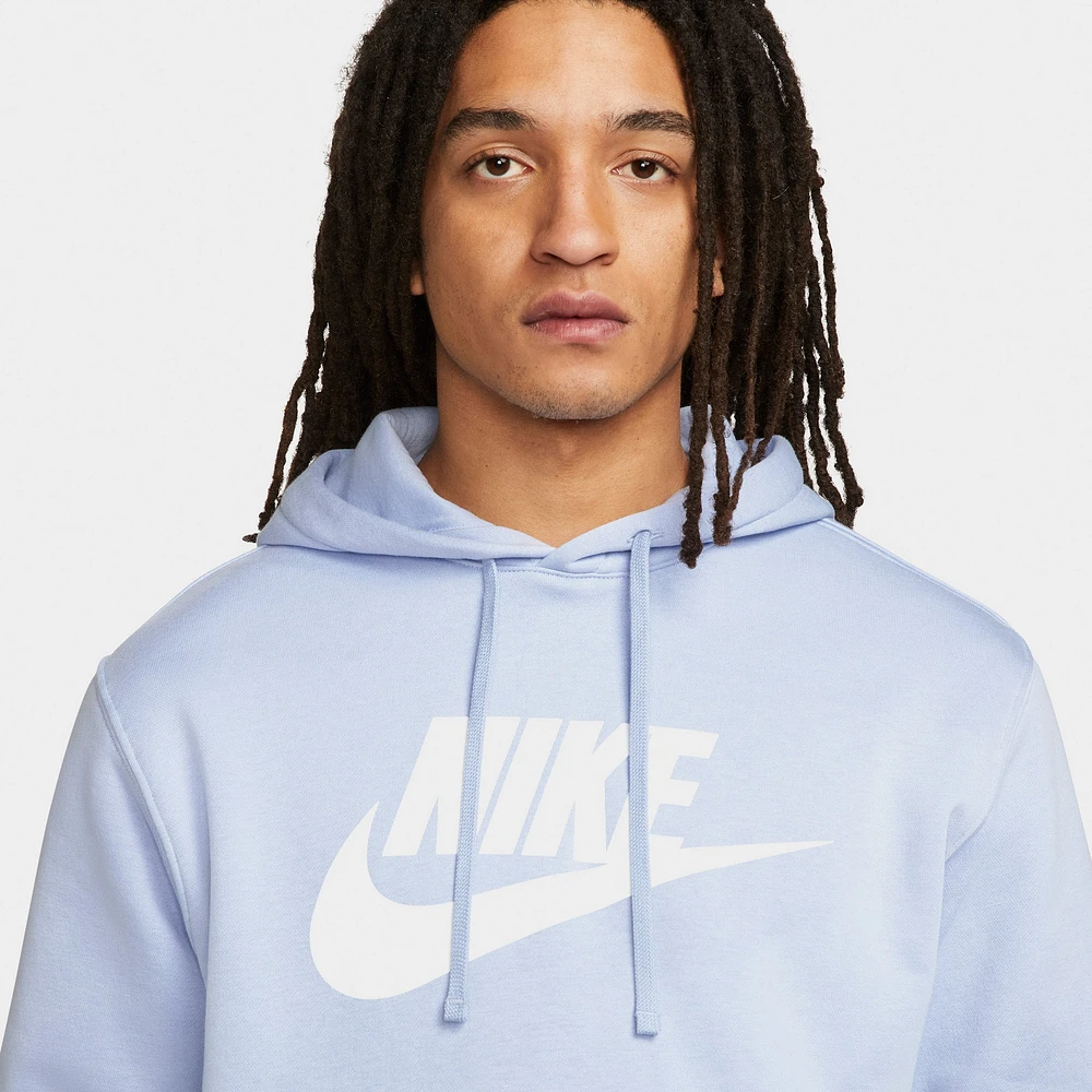 Nike Sportswear Club Fleece Graphic Pullover Hoodie Light Marine / - White