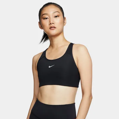 Nike Women's Dri-FIT Swoosh Medium-Support 1-Piece Pad Sports Bra Black / White
