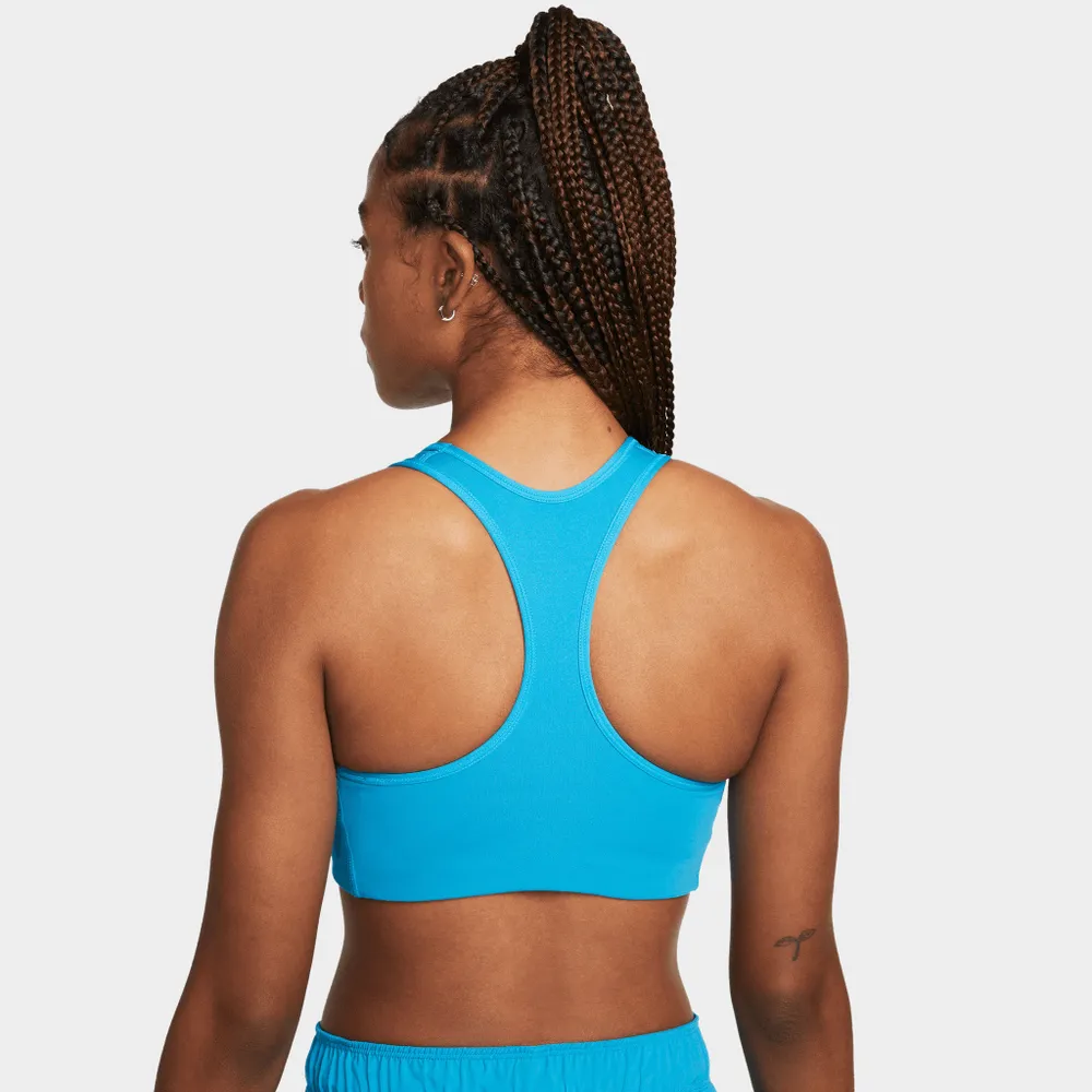 Nike Women’s Dri-FIT Swoosh Medium-Support 1-Piece Pad Sports Bra Laser Blue / White