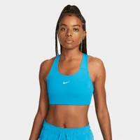 Nike Women’s Dri-FIT Swoosh Medium-Support 1-Piece Pad Sports Bra Laser Blue / White