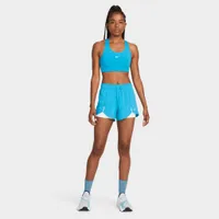 Nike Women’s Dri-FIT Swoosh Medium-Support 1-Piece Pad Sports Bra Laser Blue / White