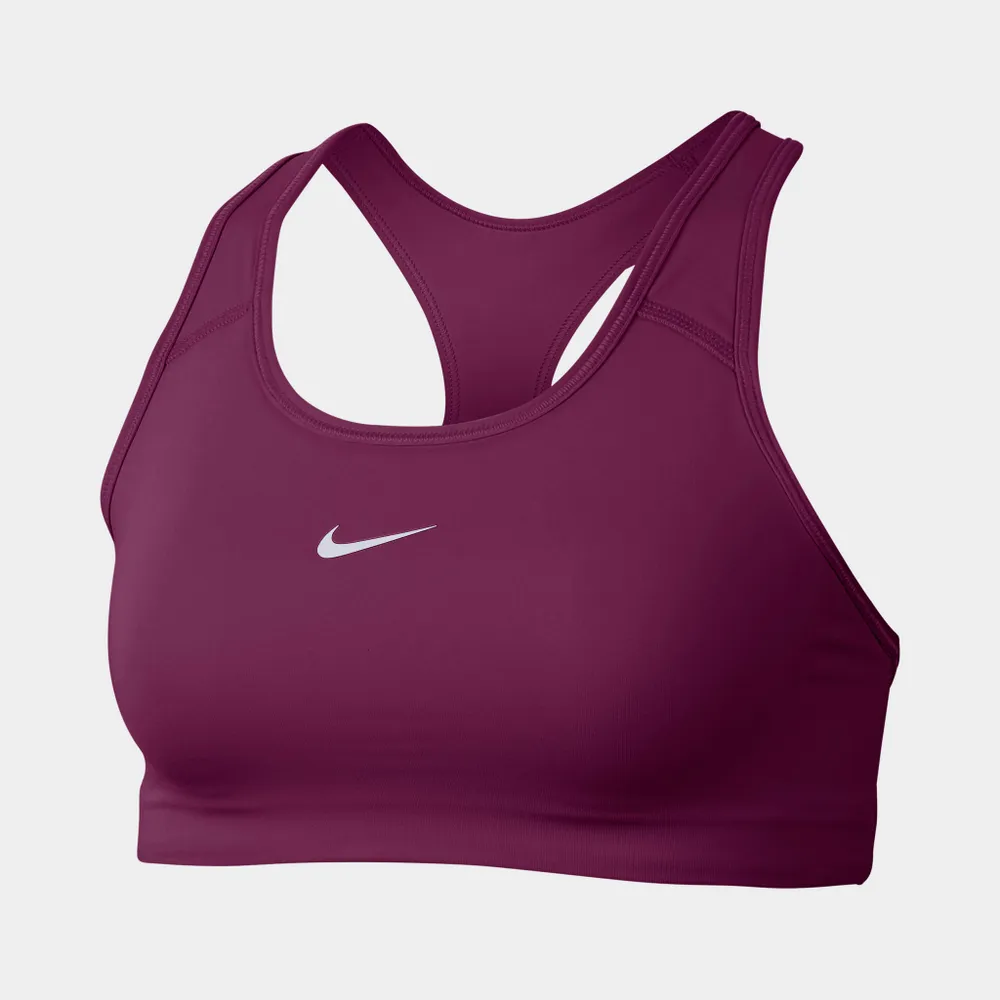 Nike Women's Dri-FIT Medium-Support 1-Piece Pad Swoosh Sports Bra Laser  Blue / White