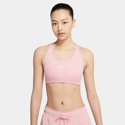 Nike Women's Dri-FIT Swoosh Medium-Support 1-Piece Pad Sports Bra / Pink Glaze
