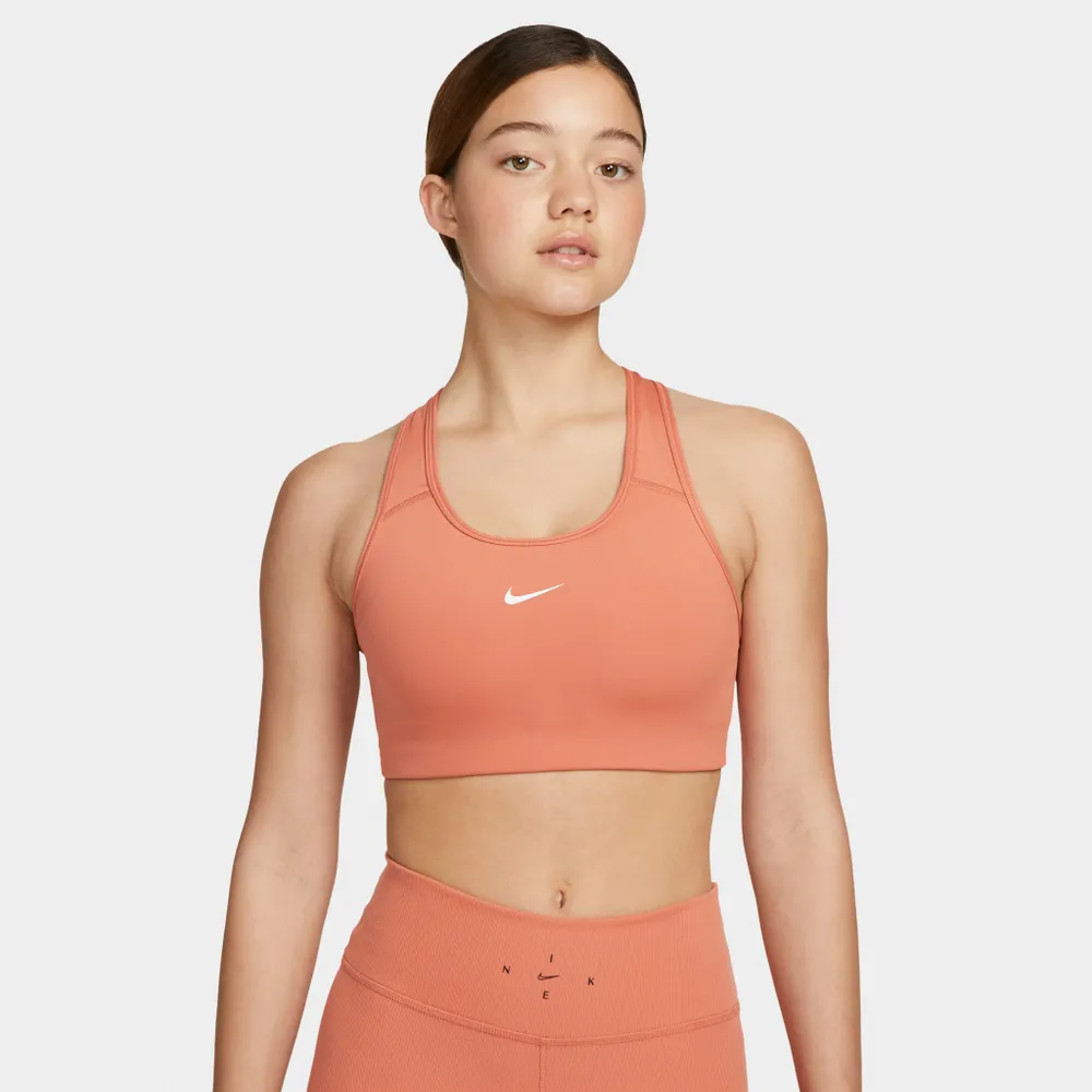 Nike Womens Swoosh Sports Bra (Orange)