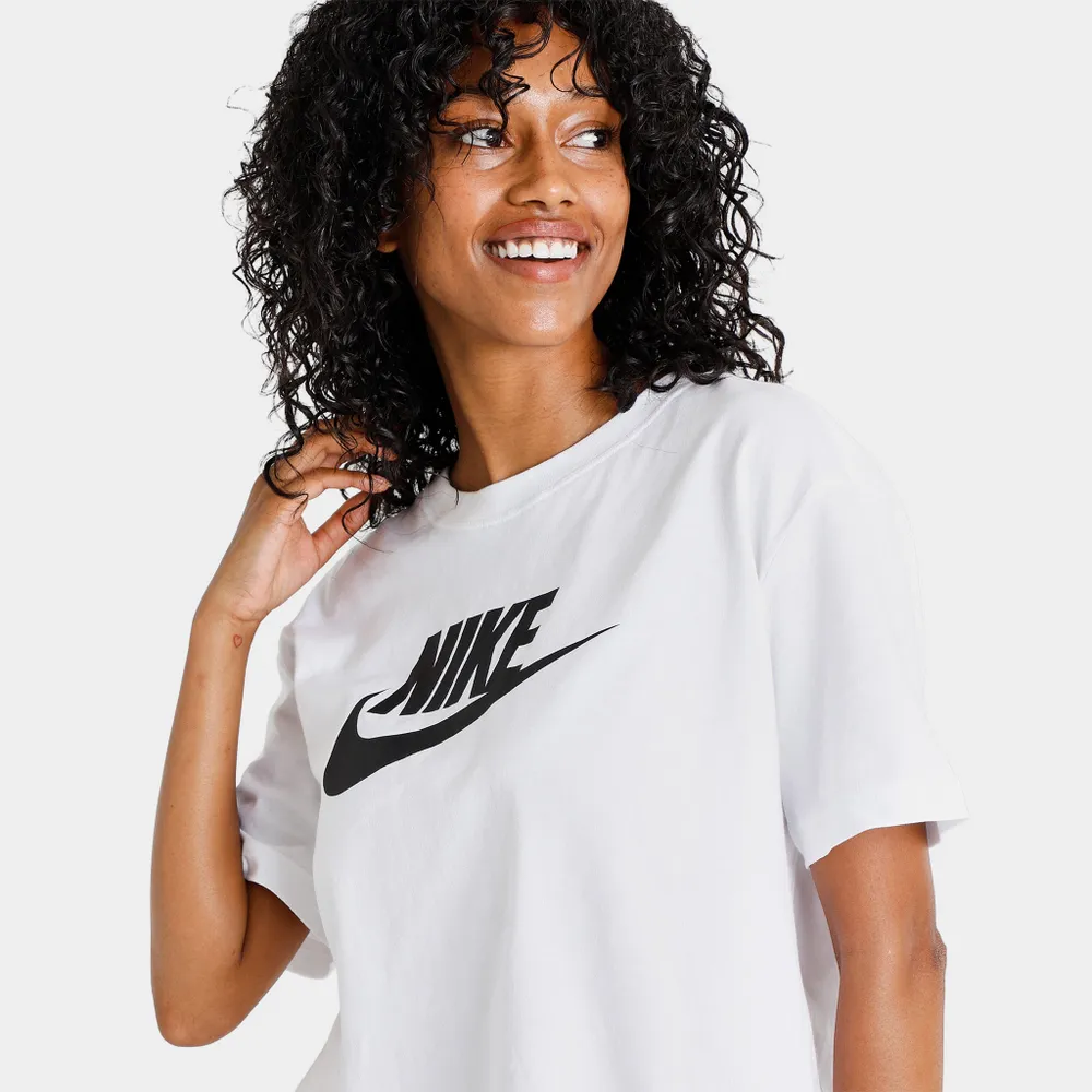 Nike Sportswear Women's Essential Cropped T-shirt White / Black