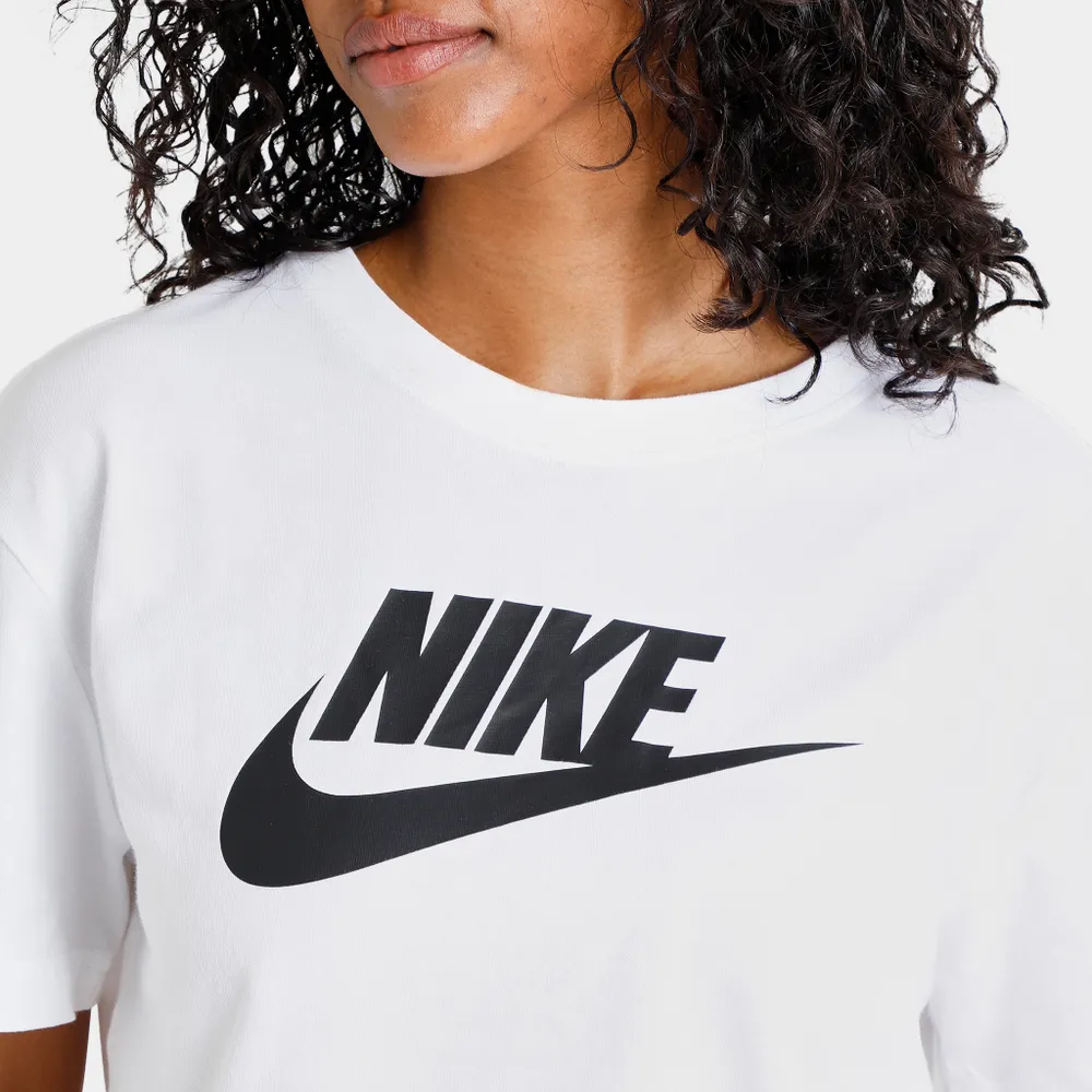 Nike Sportswear Women's Essential Cropped T-shirt White / Black