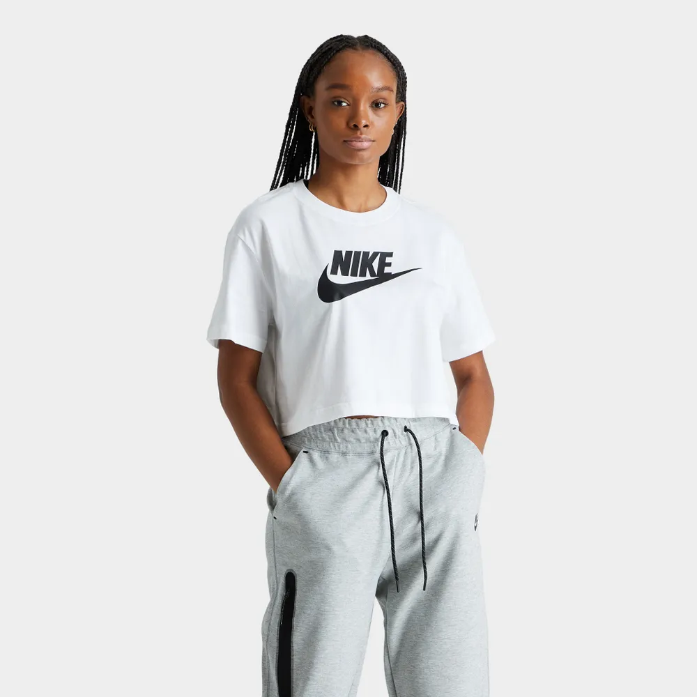 Nike Nike Sportswear Essential Women's Slim-Fit Crop T-Shirt Black -  black/white