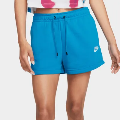 Nike Sportswear Women’s Essential French Terry Shorts Laser Blue / White