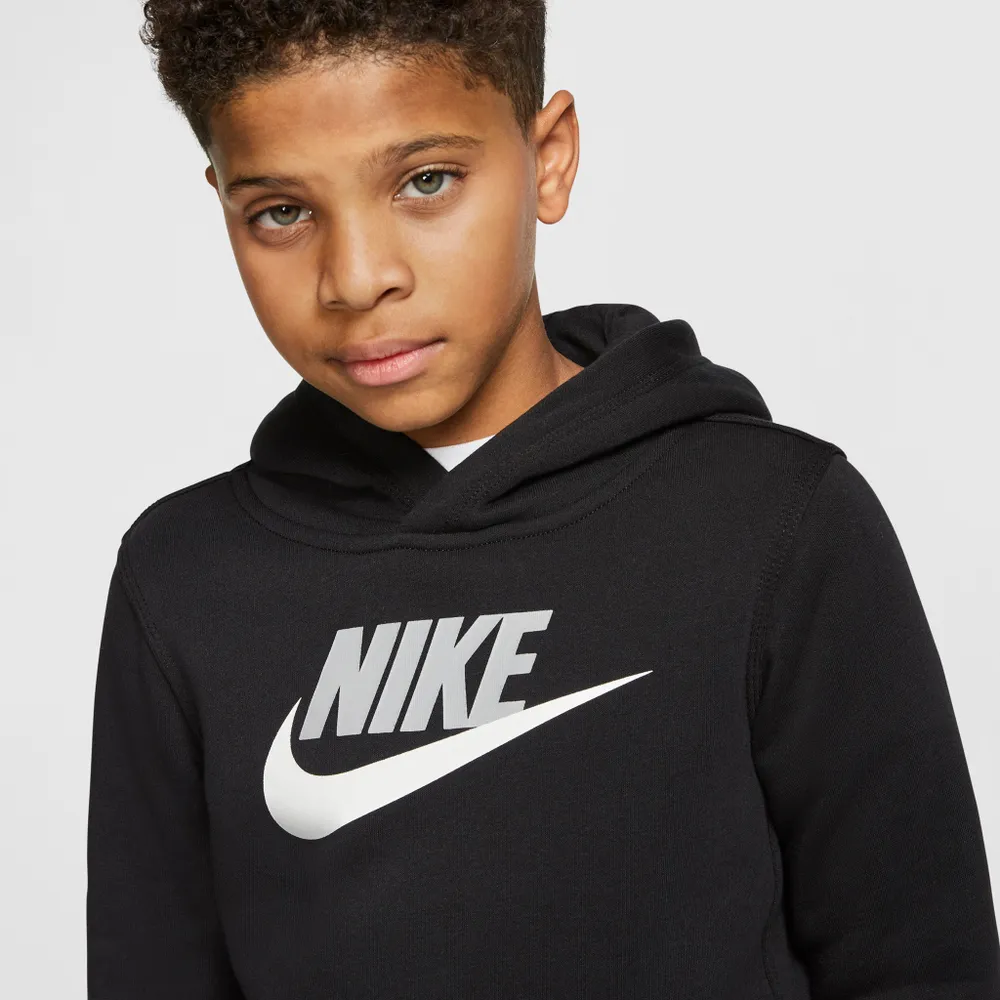 Nike Sportswear Junior Boys’ Club Fleece Pullover Hoodie Black / Lt Smoke Grey