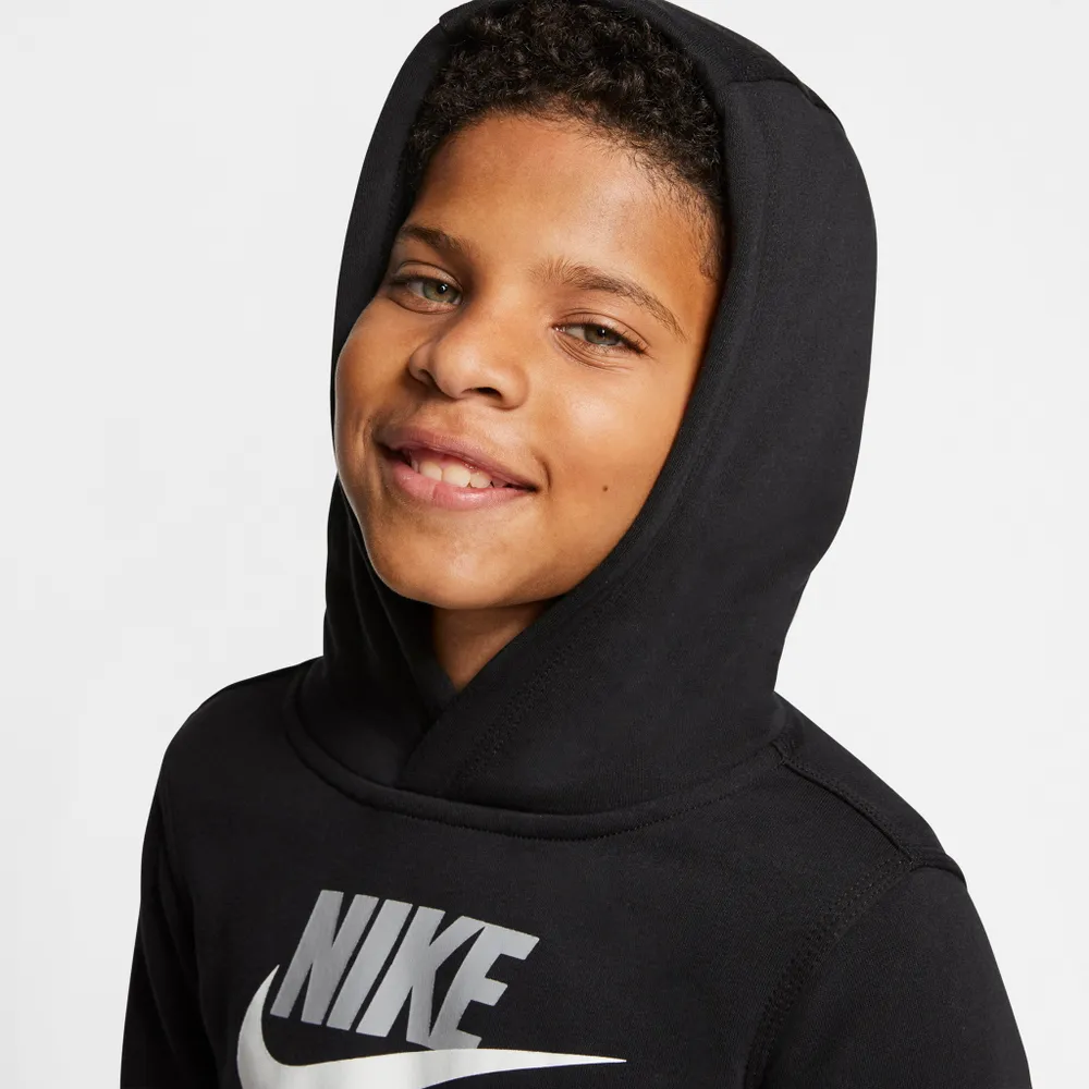 Nike Sportswear Junior Boys’ Club Fleece Pullover Hoodie Black / Lt Smoke Grey