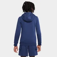 Nike Sportswear Junior Boys’ Club Fleece Pullover Hoodie Midnight Navy / White