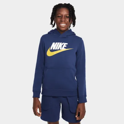 Nike Sportswear Junior Boys’ Club Fleece Pullover Hoodie Midnight Navy / White