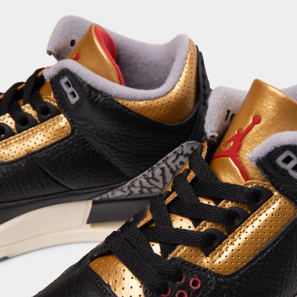 Jordan Women’s 3 Retro Black / Fire Red - Metallic Gold