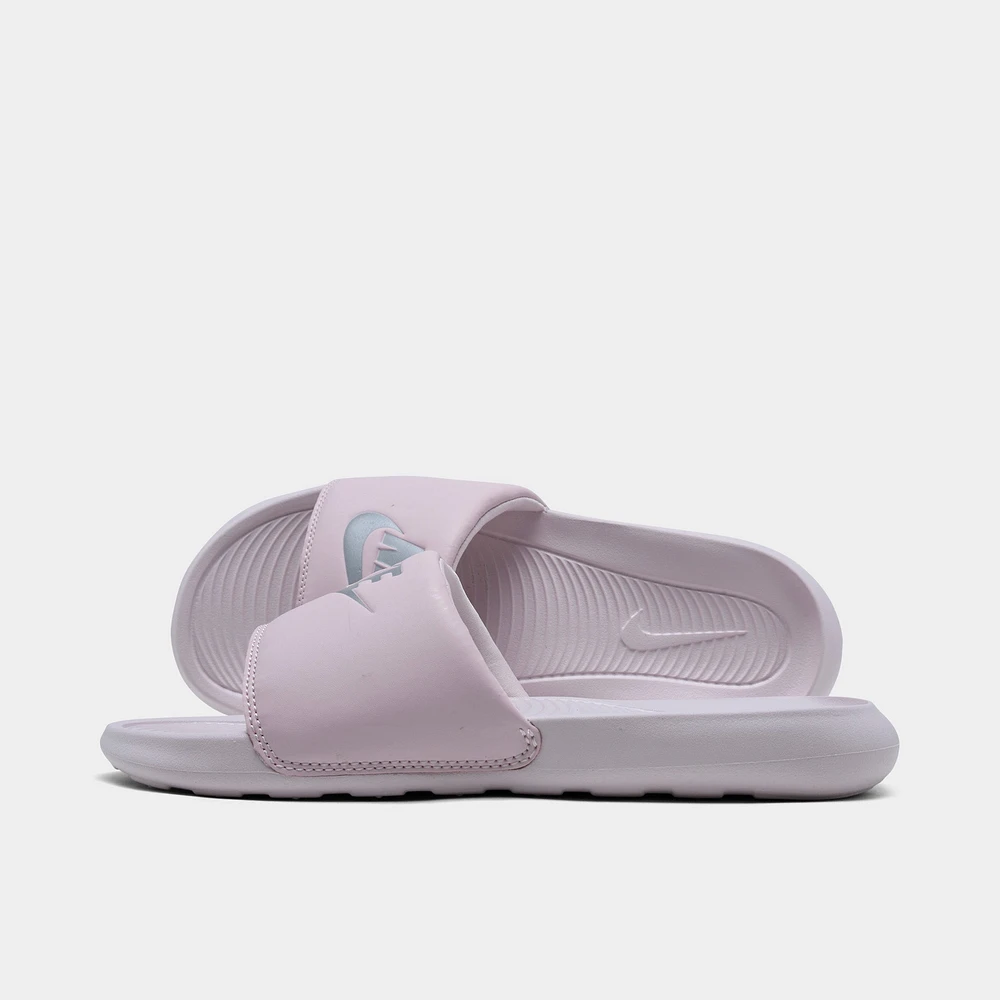 Nike Women's Victori One Slide Sandals Barely Rose / Metallic Silver