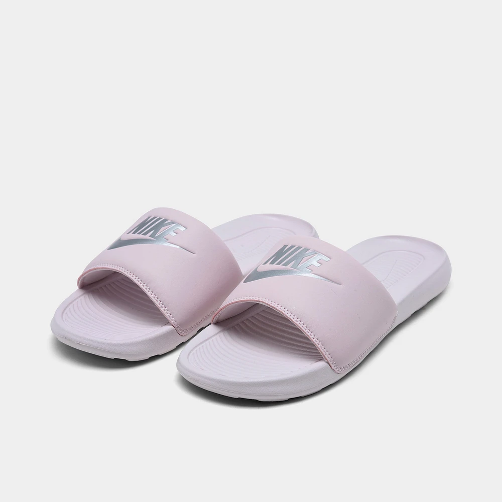 Nike Women's Victori One Slide Sandals Barely Rose / Metallic Silver