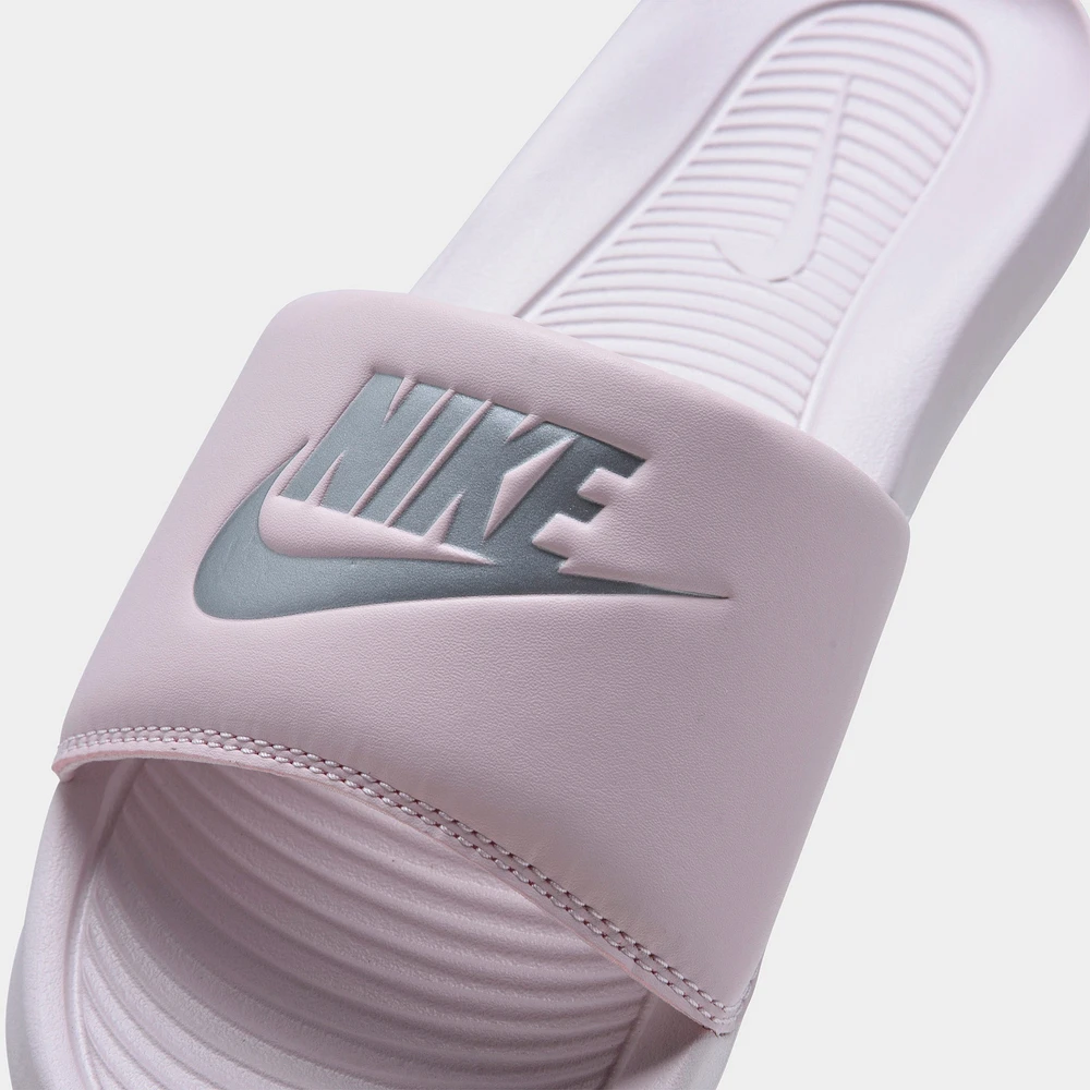Nike Women's Victori One Slide Sandals Barely Rose / Metallic Silver