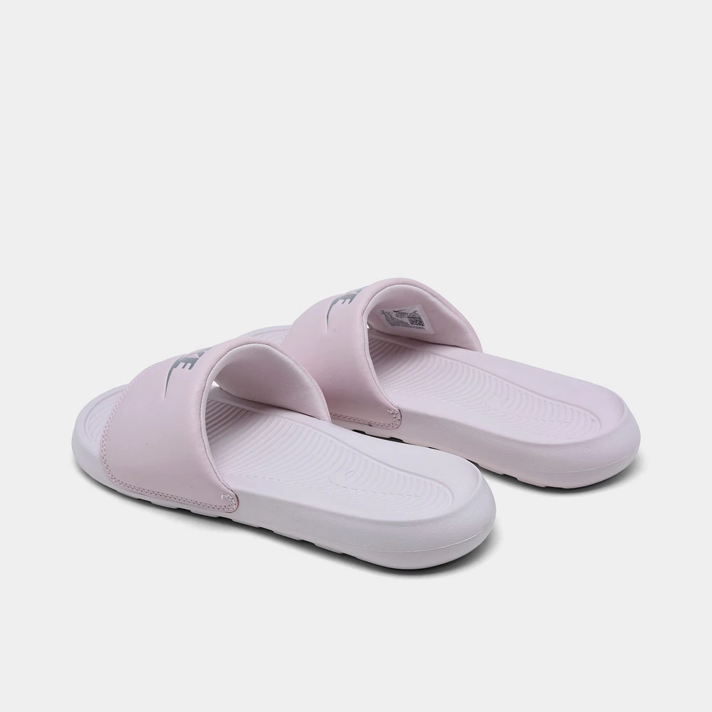 Nike Women's Victori One Slide Sandals Barely Rose / Metallic Silver
