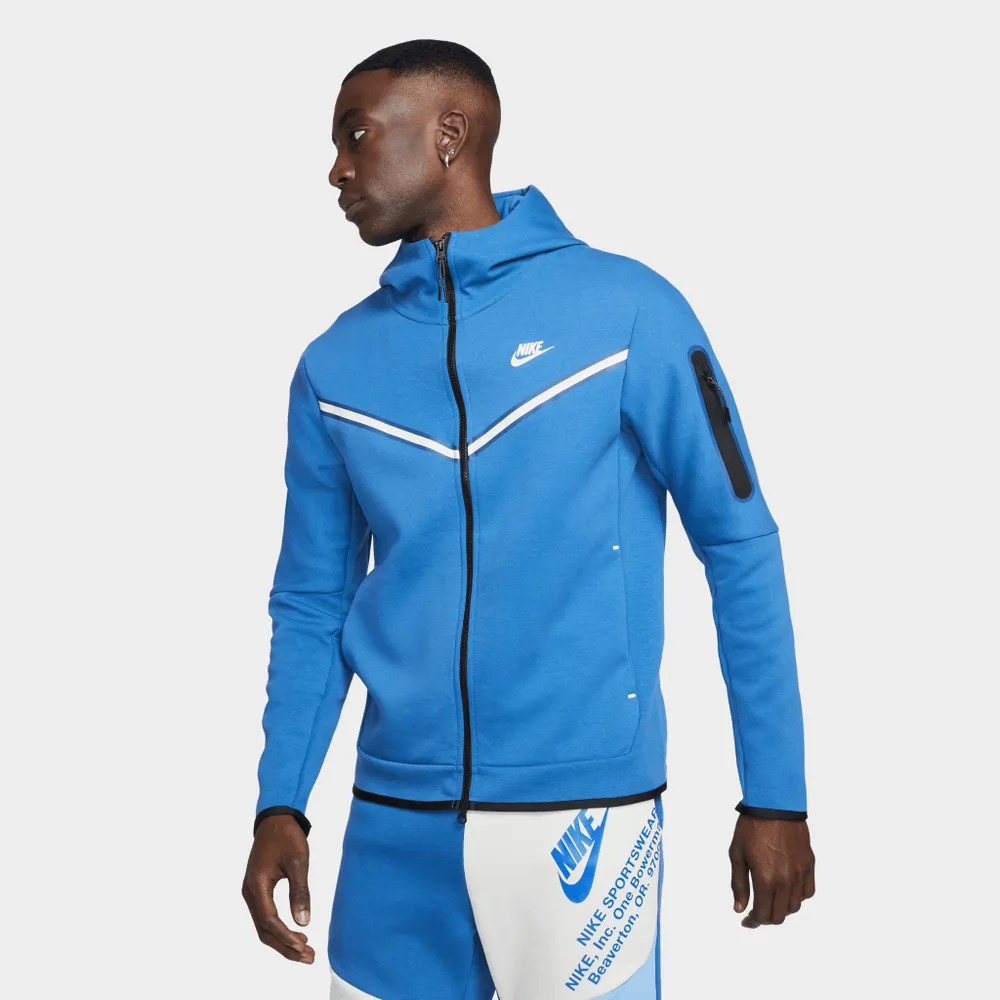 Nike Sportswear Tech Fleece Full Zip Hoodie Dark Marina Blue / Light Bone