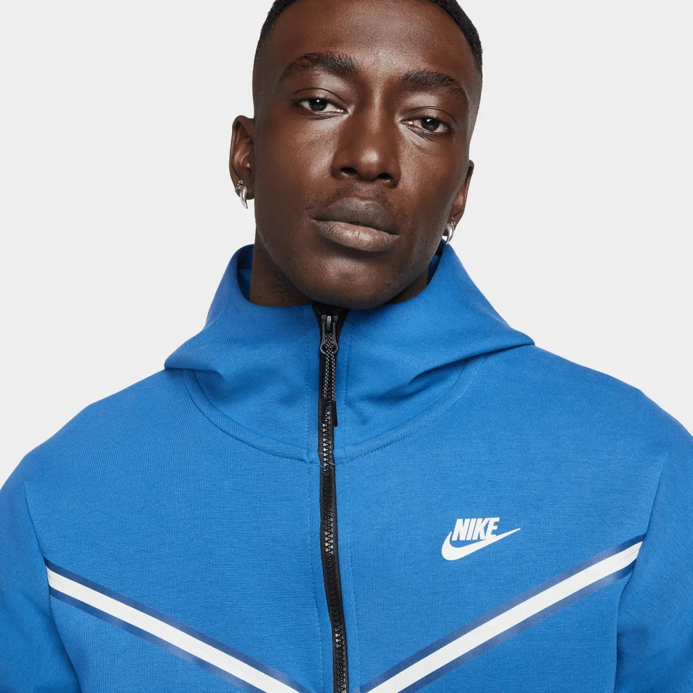 Nike Sportswear Tech Fleece Full Zip Hoodie Dark Marina Blue / Light Bone