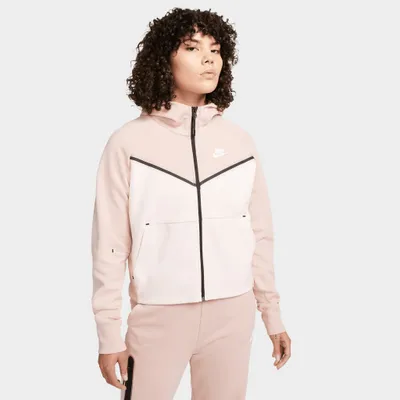 Nike Sportswear Women’s Tech Fleece Windrunner Full-Zip Hoodie Pink Oxford / Light Soft - White