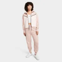 Nike Sportswear Women’s Tech Fleece Windrunner Full-Zip Hoodie Pink Oxford / Light Soft - White