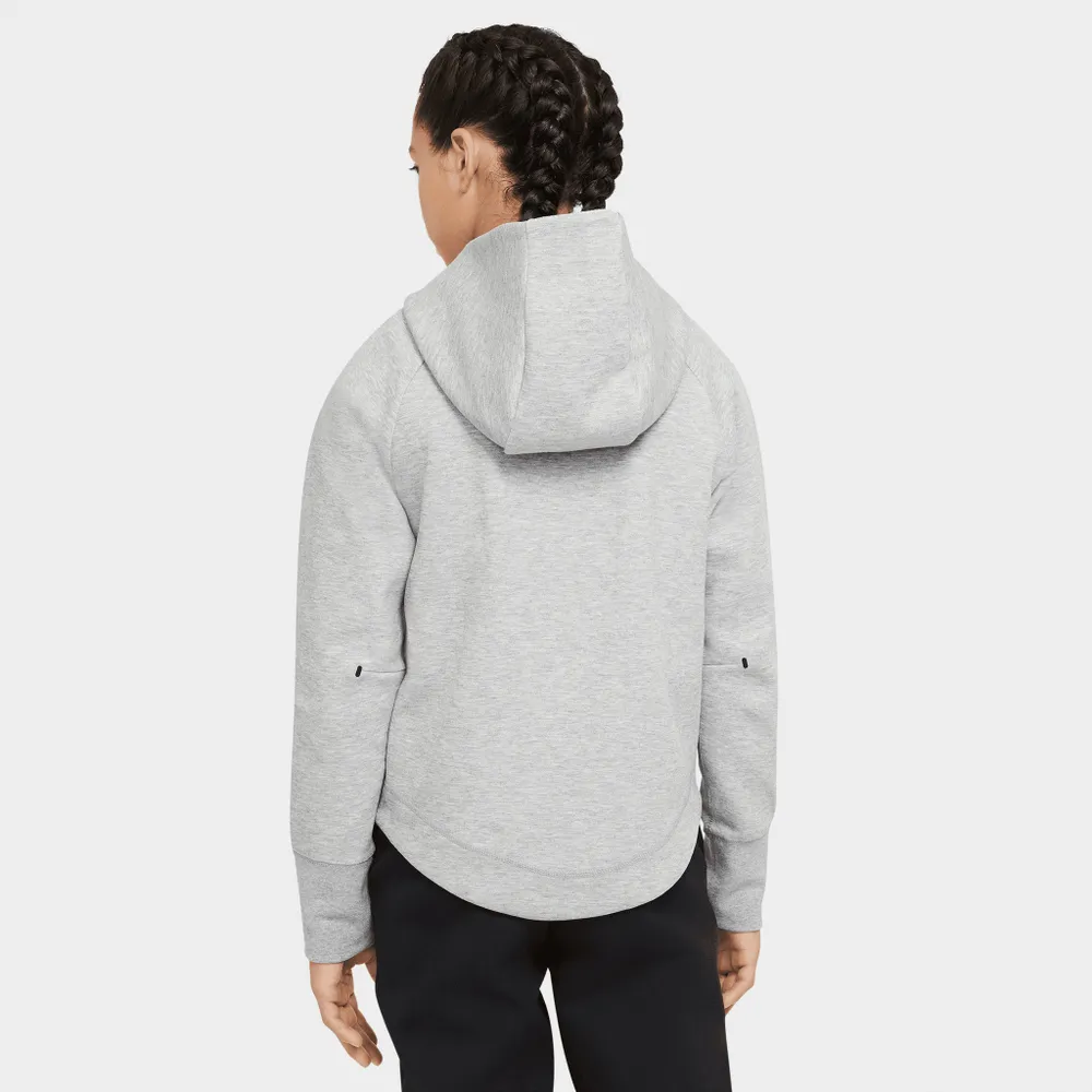 Nike Sportswear Junior Girls’ Tech Fleece Full-Zip Hoodie Dk Grey Heather / - Black