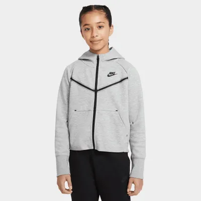 Nike Sportswear Junior Girls’ Tech Fleece Full-Zip Hoodie Dk Grey Heather / - Black