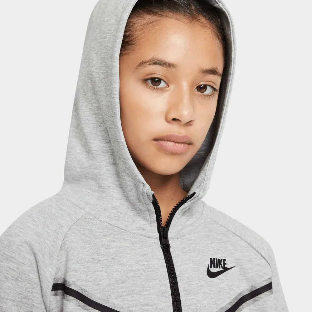 Nike Sportswear Junior Girls’ Tech Fleece Full-Zip Hoodie Dk Grey Heather / - Black