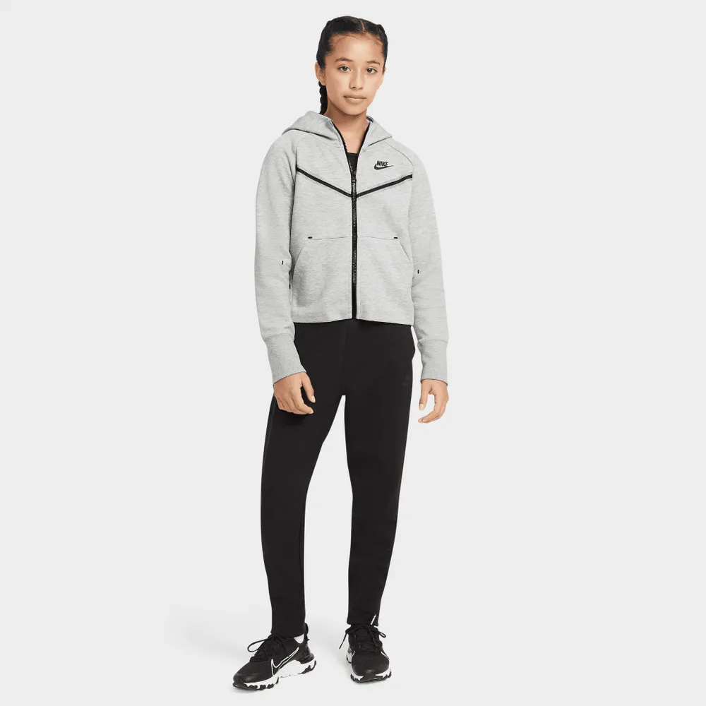 Nike Sportswear Junior Girls’ Tech Fleece Full-Zip Hoodie Dk Grey Heather / - Black