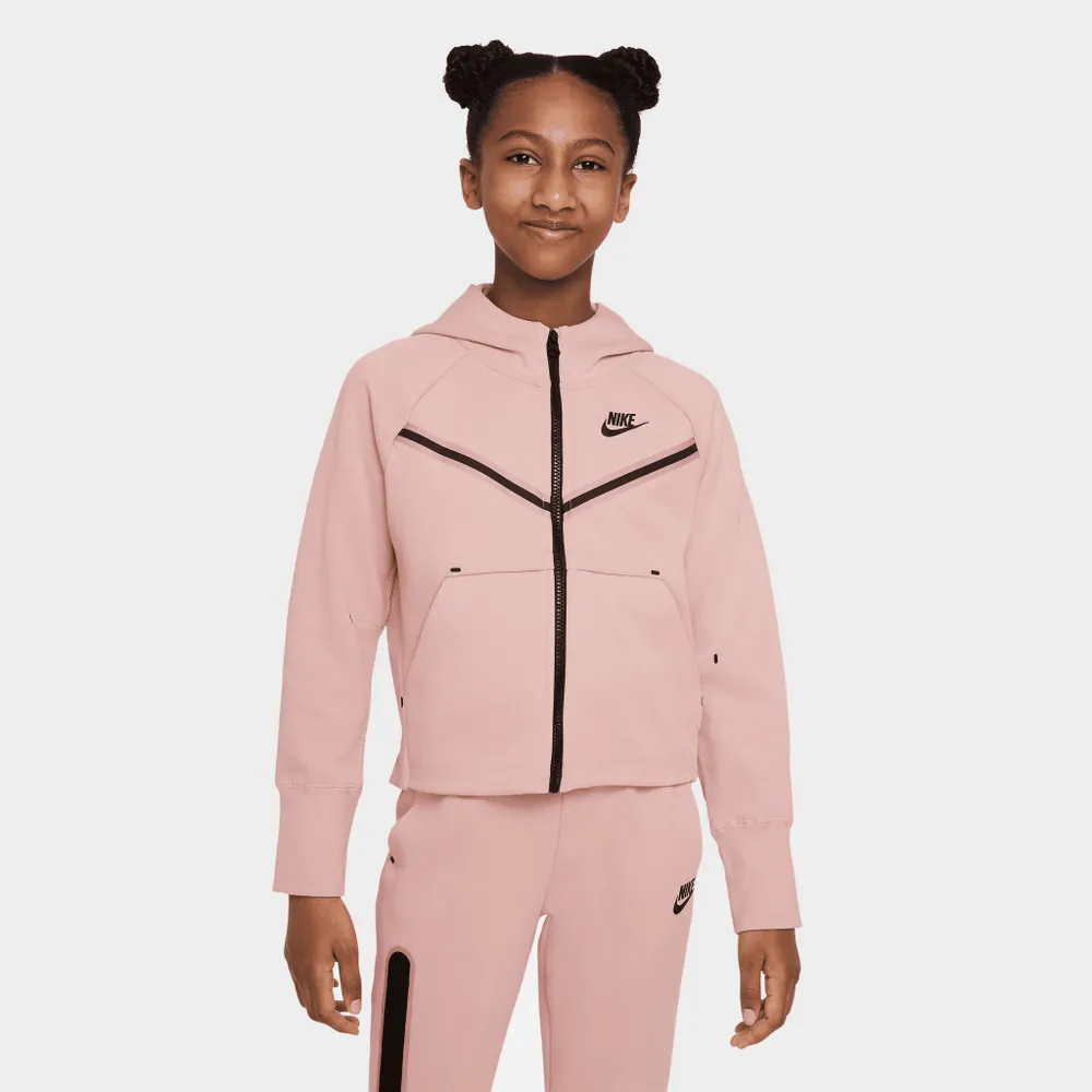 Nike Sportswear Junior Girls’ Tech Fleece Full-Zip Hoodie Pink Oxford / Black