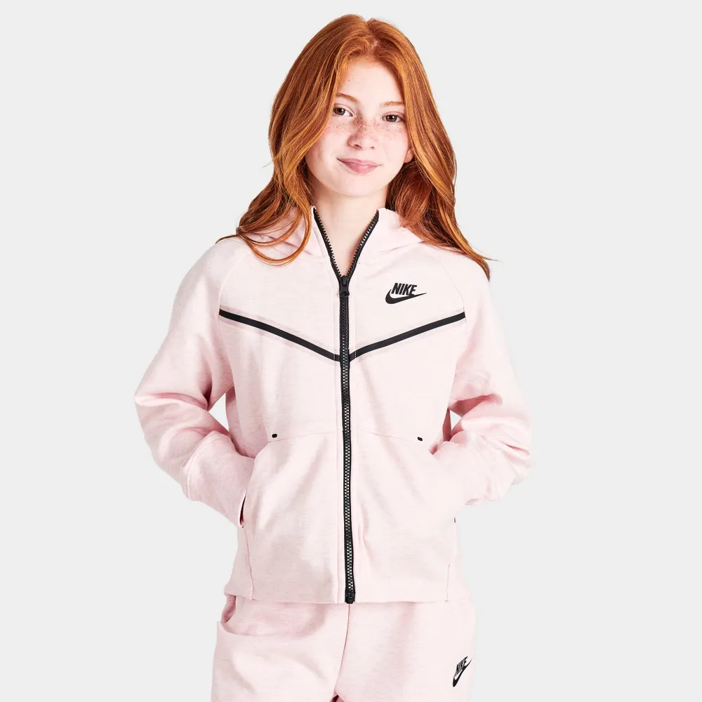 Nike Sportswear Junior Girls’ Tech Fleece Full-Zip Hoodie Pink Foam / Heather - Black